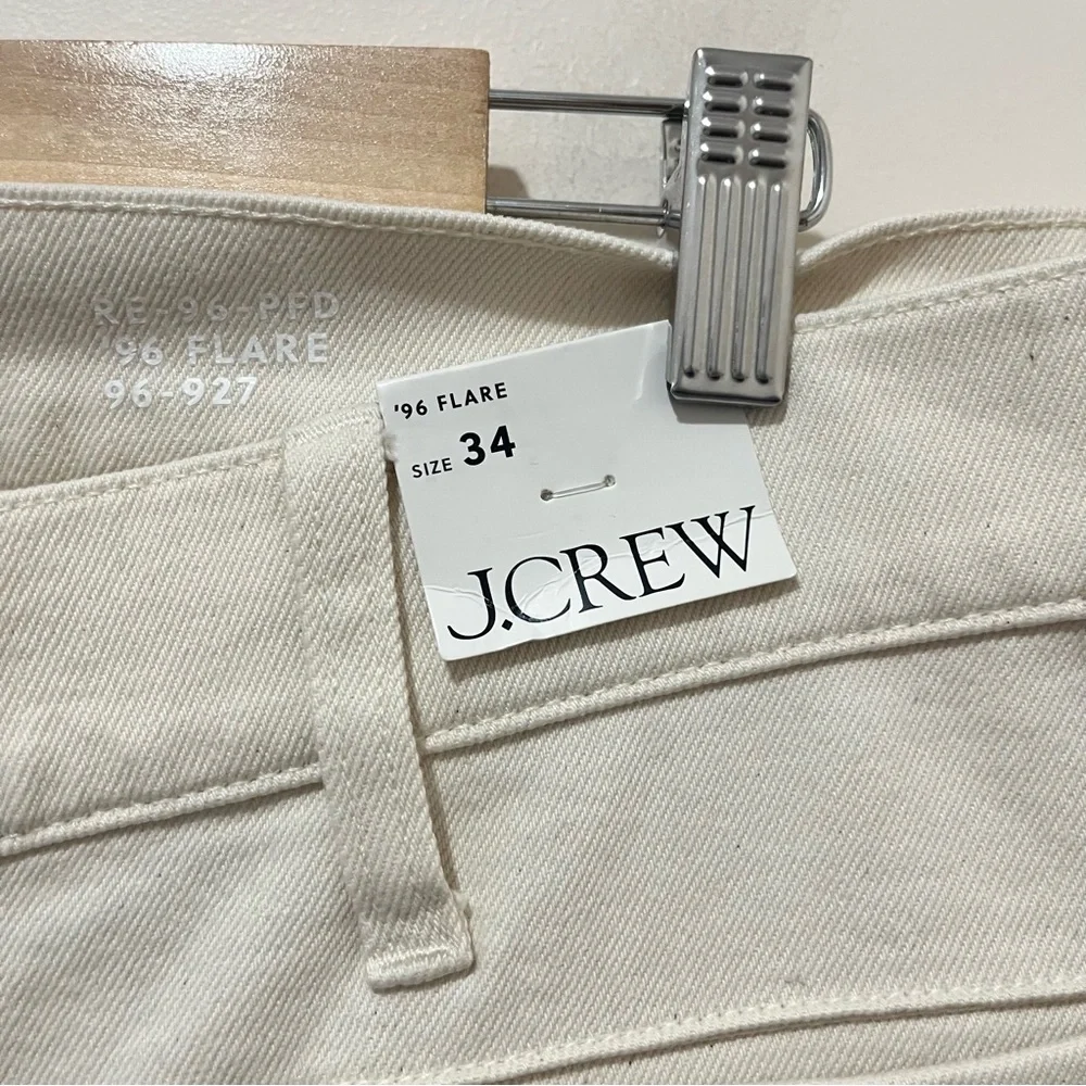J.Crew Vintage ‘96 Flare Jeans Ecru Coastal Beachy Nautical NWT Plus Size 34